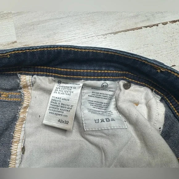 AG Adriano Goldschmied The Everett Blue Jeans Mens 42x32 (44x29) Slim Straight - Picture 8 of 11